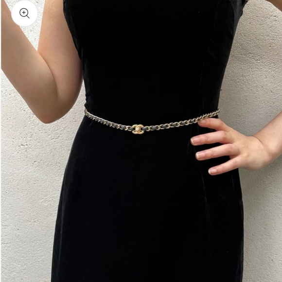 CHANEL Matelassé CC LOGO Trun Lock Chain/Leather Belt Gold - Picture 9 of 12